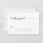 Moderne Chic Script Minimalist Wedding RSVP (Voorkant)