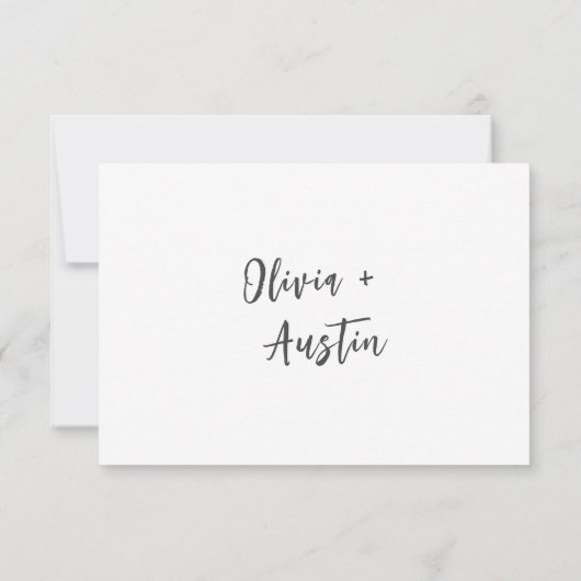 Moderne Chic Script Minimalist Wedding RSVP (Achterkant)