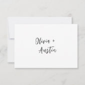 Moderne Chic Script Minimalist Wedding RSVP Kaartje (Achterkant)