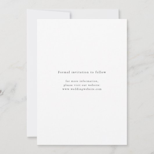 Moderne Chic Script Minimalistische Bewaar De Datu Save The Date (Achterkant)