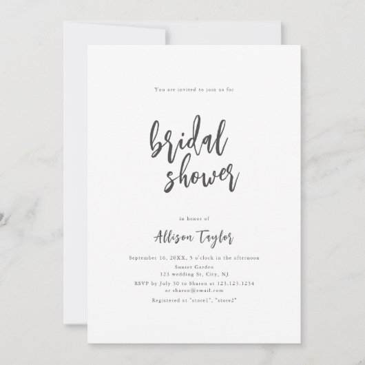 Moderne Chic Script Minimalistische Bruiloft Uitno Kaart (Voorkant)