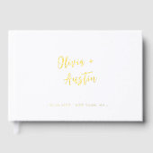 Moderne Chic Script Minimalistische Trouwdag Gastenboek (Voorkant)