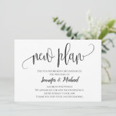 Moderne Chic Script Nieuwe Plan Uitgestelde Aankon Kaart (Staand voorkant)