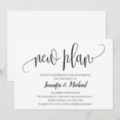 Moderne Chic Script Nieuwe Plan Uitgestelde Aankon Kaart (Voorkant / Achterkant)