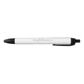 Moderne Chic Script Paarse Monogram Initialen Zwarte Inkt Pen (Bodem)