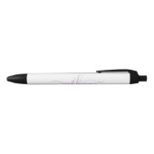 Moderne Chic Script Paarse Monogram Initialen Zwarte Inkt Pen (Bovenkant)
