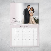 Moderne chic script pasgetrouwd roze foto kalender