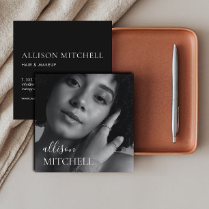 Moderne chic Script Photo Professional Vierkante Visitekaartje