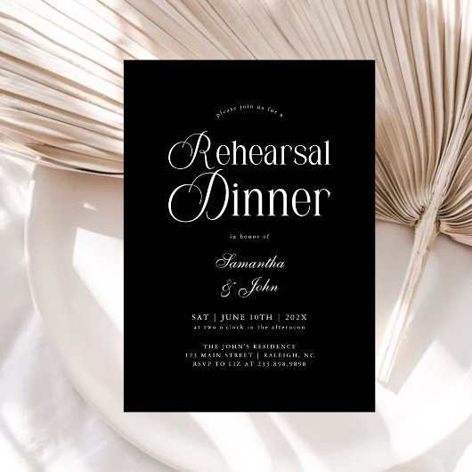 Moderne Chic Script Proefhuwelijksdiner Kaart