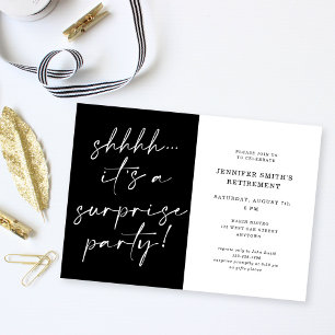 Moderne chic script Shhh verjaardagsfeestje voor p Kaart