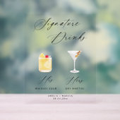 Moderne & Chic Script Signature Dranken Poster (Neutraal)