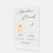 Moderne & Chic Script Signature Dranken Poster (Hoek)
