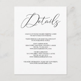 Moderne Chic Script Trouwdetails Informatie Informatiekaartje