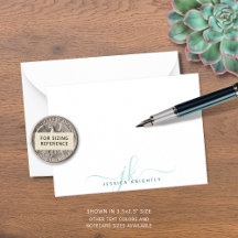 Moderne Chic Script Turquoise Monogram Initialen