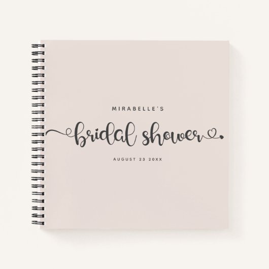 Moderne Chic Script Vrijgezellenfeest Blush Pink G Notitieboek (Voorkant)