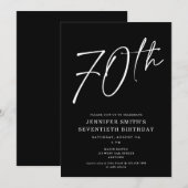 Moderne Chic Script zeventigste 70e verjaardag Kaart (Voorkant / Achterkant)