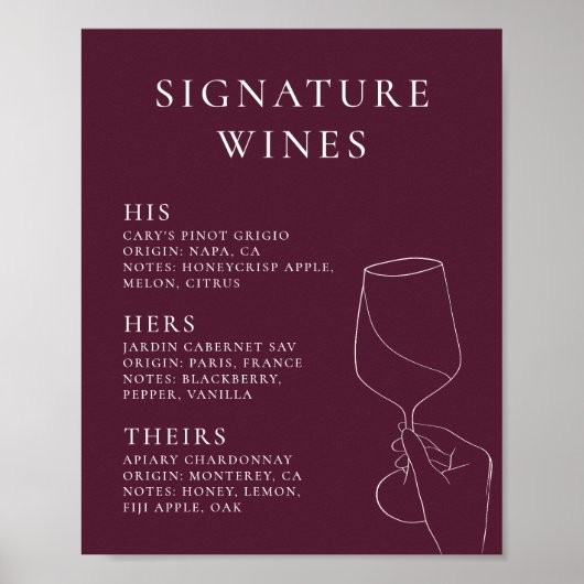 Moderne Chic Signature Wines Poster (Voorkant)