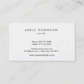 Moderne Chic Silver Cream Glitter White Striped Visitekaartje (Achterkant)