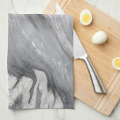 moderne chic simpel minimalistisch witte grijze ma theedoek (Quarter Fold)