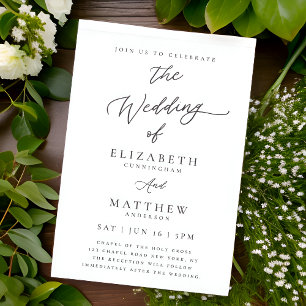 Moderne chic Simple Elegant Typography Wedding Kaart