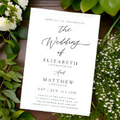Moderne chic Simple Elegant Typography Wedding Kaart