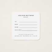 Moderne Chic Simple Monogram Black Gold Gift Kaart (Achterkant)