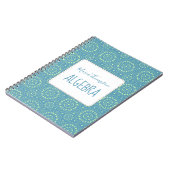 Moderne Chic Simple Student Onderwerp Groen Blauwg Notitieboek (Linkerzijde)