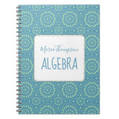 Moderne Chic Simple Student Onderwerp Groen Blauwg Notitieboek (Voorkant)