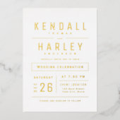 Moderne Chic Simple Typography Photo Wedding Folie Uitnodiging (Voorkant)