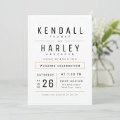 Moderne Chic Simple Typography Photo Wedding Kaart (Staand voorkant)