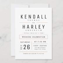 Moderne Chic Simple Typography Photo Wedding