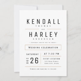 Moderne Chic Simple Typography Photo Wedding Kaart