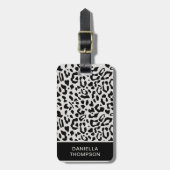 Moderne Chic Sneeuwluipaard Print Patroon Reizen Bagagelabel (Voorkant verticaal)