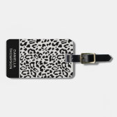 Moderne Chic Snow Leopard Print Pattern-reis Bagagelabel (Voorkant horizontaal)
