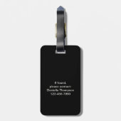 Moderne Chic Snow Leopard Print Pattern-reis Bagagelabel (Achterkant verticaal)