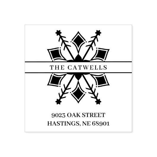 Moderne Chic Snowflake Kerstmis & Winter Familie N Rubberstempel (Afrduk)