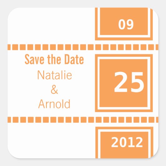 Moderne Chic Squares Save the Date Stickers (Voorkant)