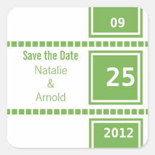 Moderne Chic Squares Save the Date Stickers