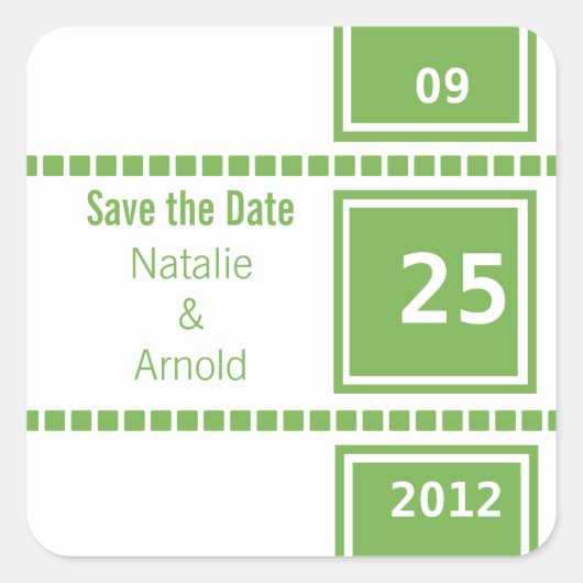 Moderne Chic Squares Save the Date Stickers (Voorkant)