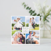 Moderne Chic Stijlvolle Custom Photo Collage Weddi Bedankkaart (Staand voorkant)