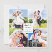 Moderne Chic Stijlvolle Custom Photo Collage Weddi Bedankkaart (Voorkant)