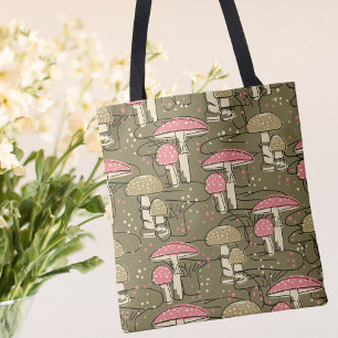 Moderne Chic Stijlvolle Schattige Pret Paddenstoel Tote Bag