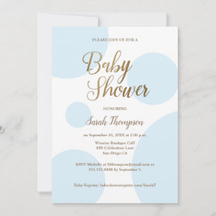 Moderne Chic Stippen Goud Blauwe Baby Shower Kaart