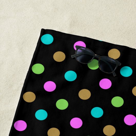 Moderne Chic Stippen Personalized Zwart & Goud Strandlaken (In situ)