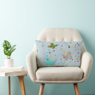 Moderne Chic Stippen & Vlinder Lichtblauw Kussen