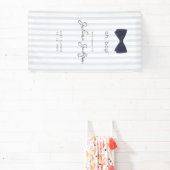 Moderne Chic Stofblauw Oh Boy Boog Welkom Spandoek (Insitu)