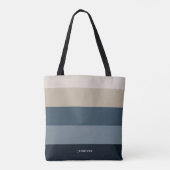Moderne Chic Strepen met Monogram Tote Bag (Achterkant)