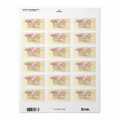 Moderne Chic Striped Flowers Weduwlabel Etiket (Full Sheet)