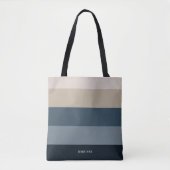 Moderne Chic Stripes met Monogram Tote Bag (Voorkant)