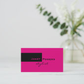 moderne chic stylist roze visitekaartjes (Staand voorkant)